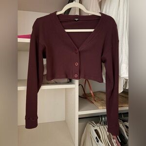 Monrow - Brushed Ribbed Cropped Cardi